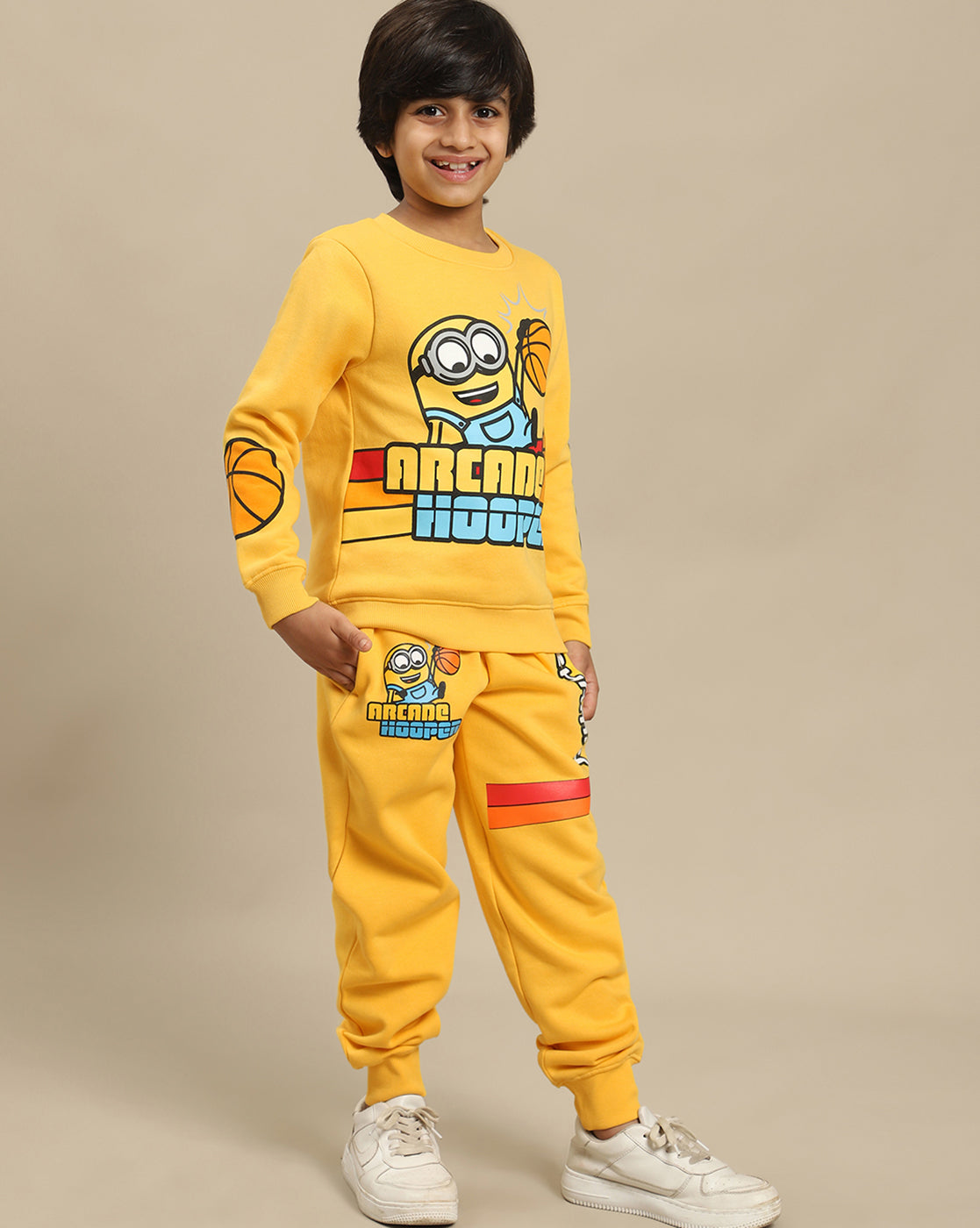 Minions Printed Regular Fit Sweatshirt For Boys
