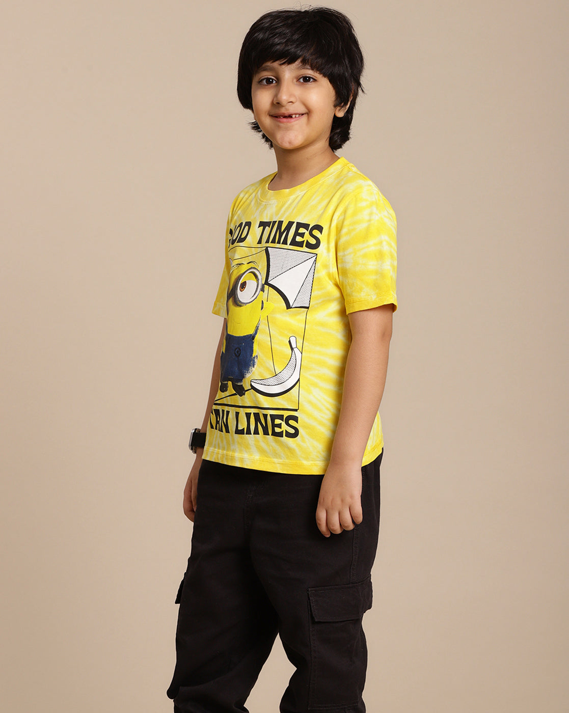 Minions Printed Regular Fit Tshirt For Boys