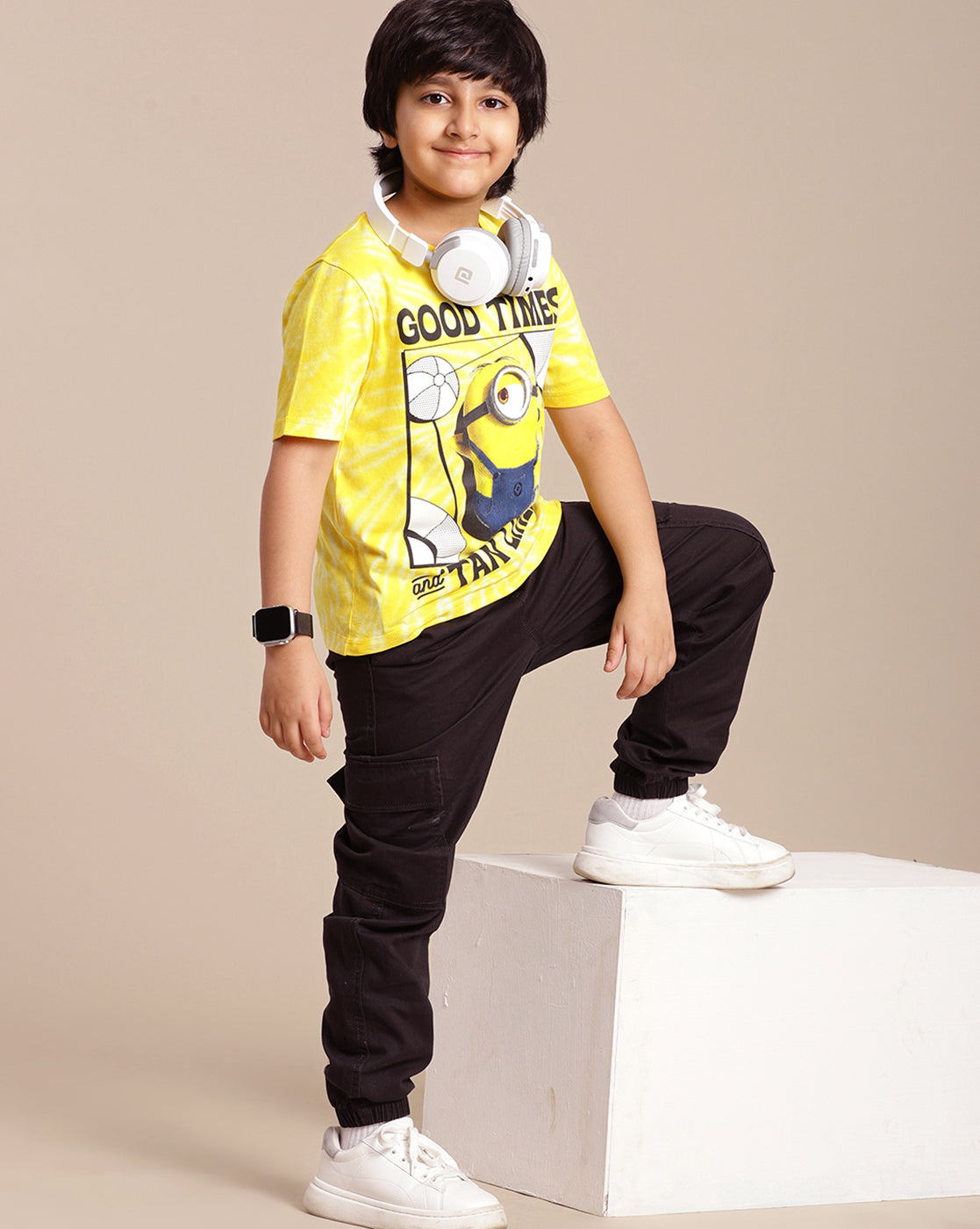 Minions Printed Regular Fit Tshirt For Boys