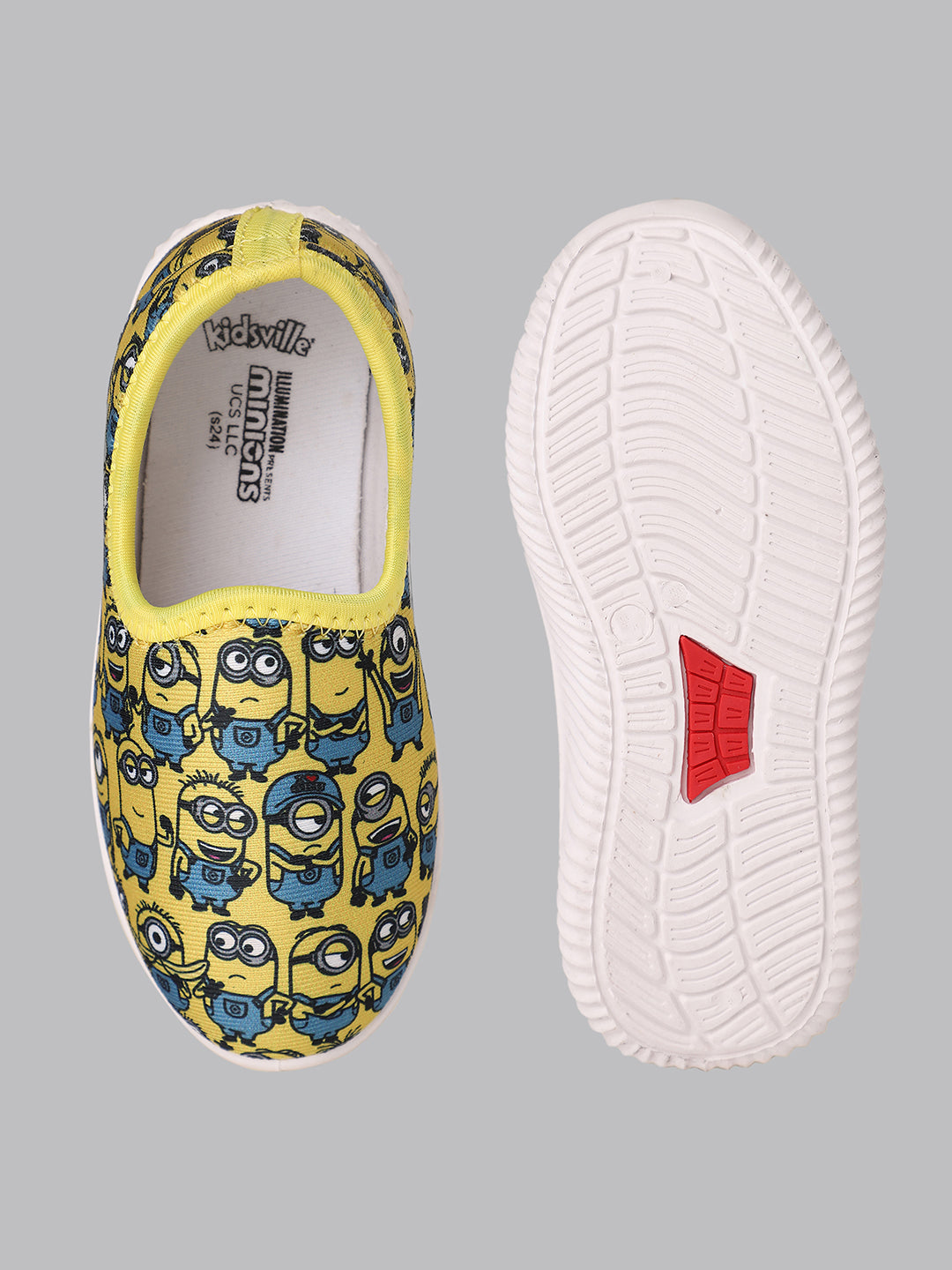 Kids Girls Minions Printed Yellow Shoes