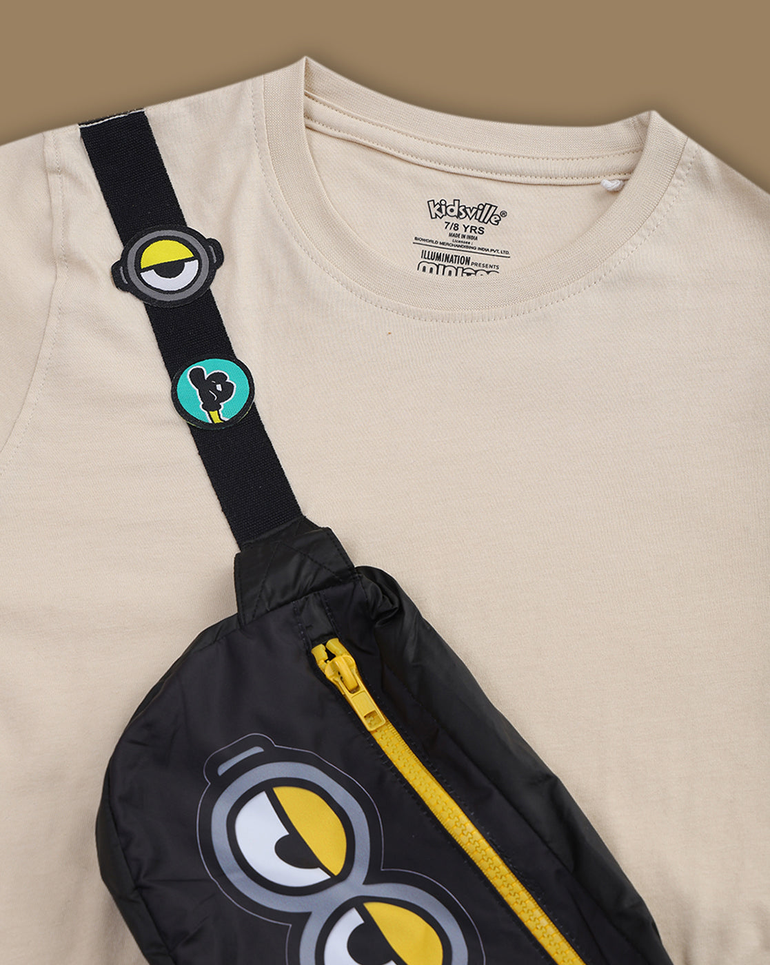 Minions Printed Regular Fit T-Shirt & Shorts For Boys