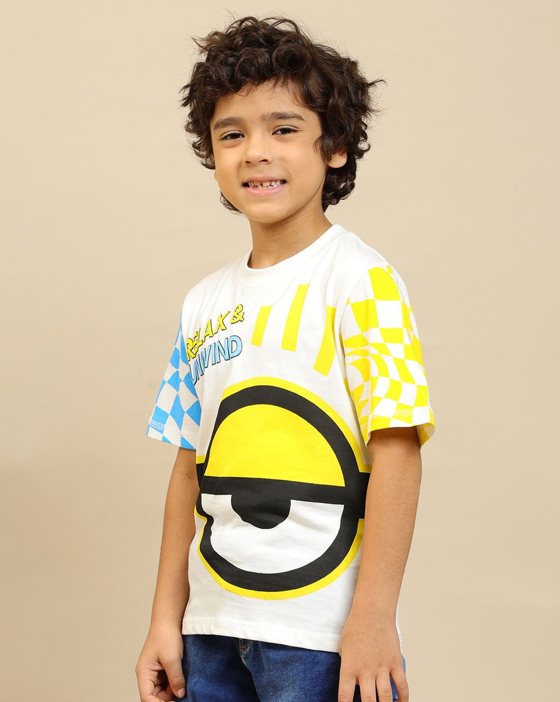 Minions Printed Regular Fit Tshirt For Boys