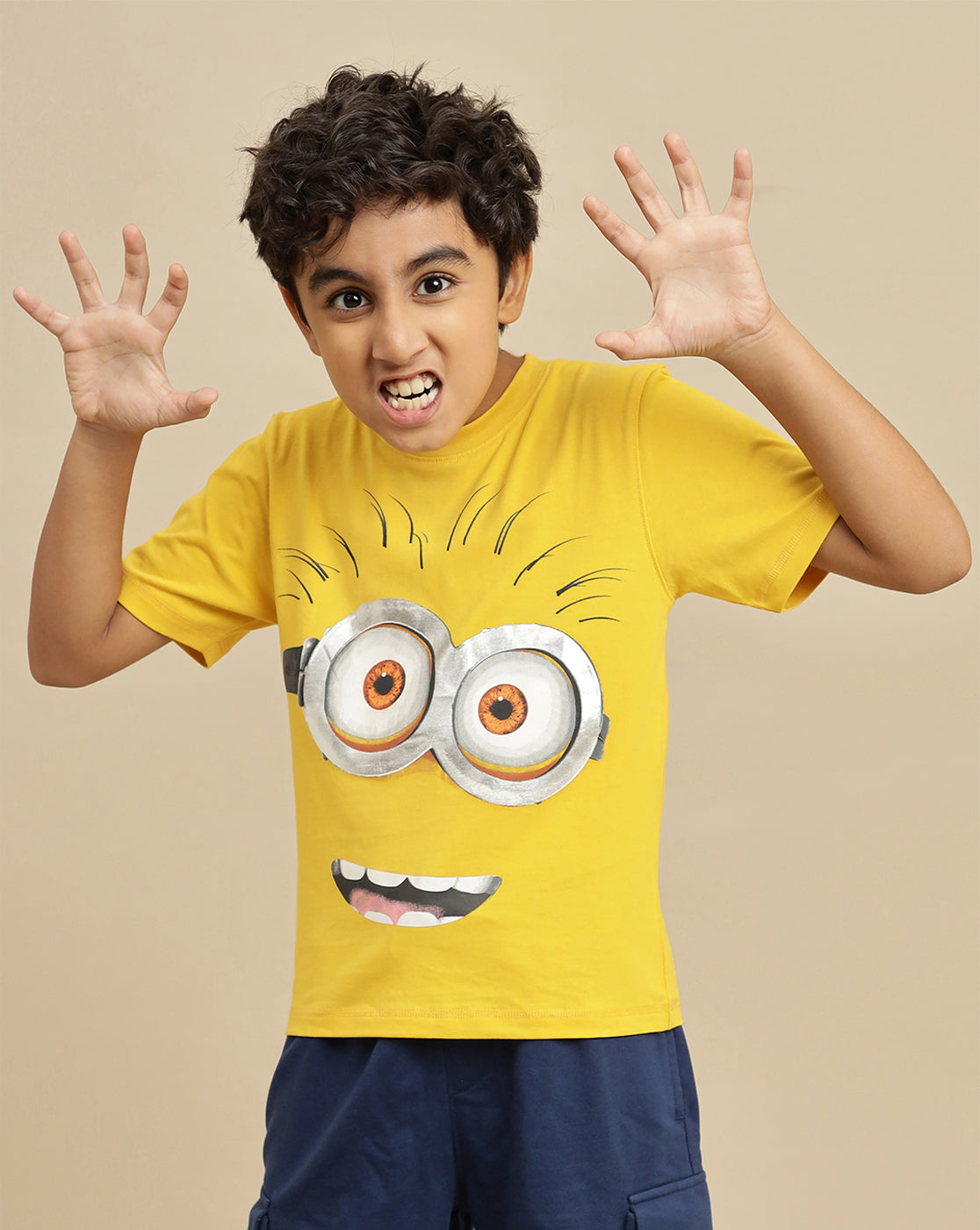 Minions Printed Regular Fit Tshirt For Boys
