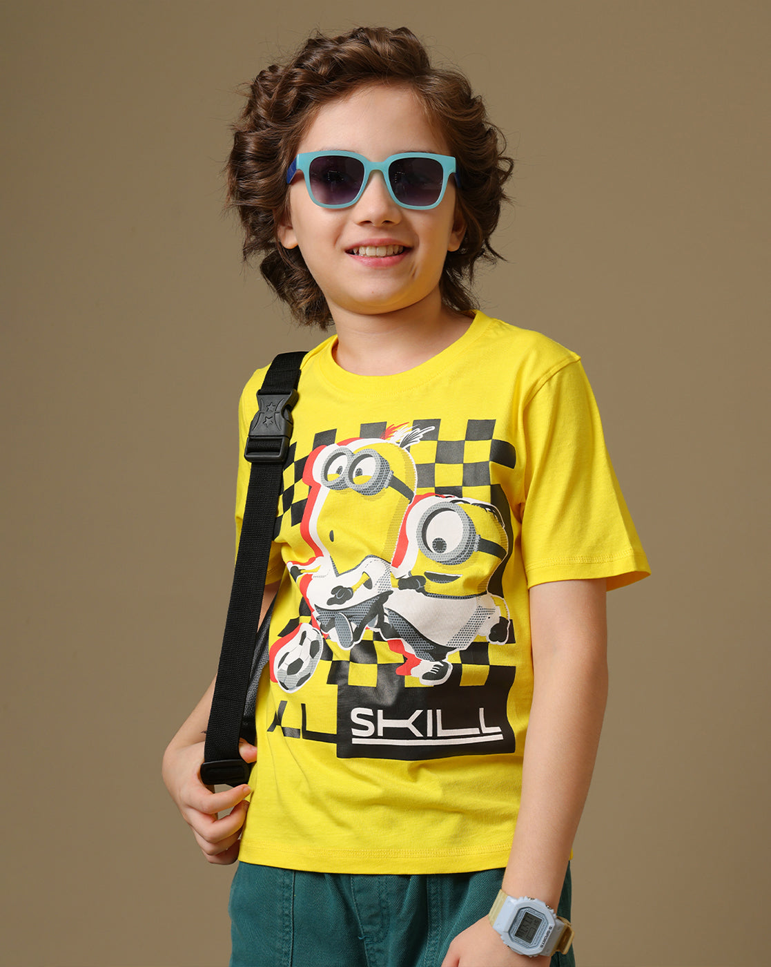 Minions Printed Regular Fit Tshirt For Boys