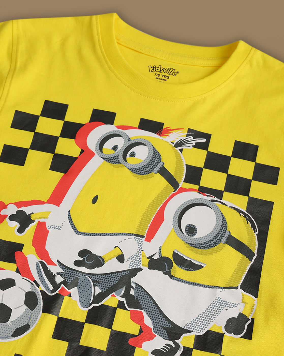 Minions Printed Regular Fit Tshirt For Boys