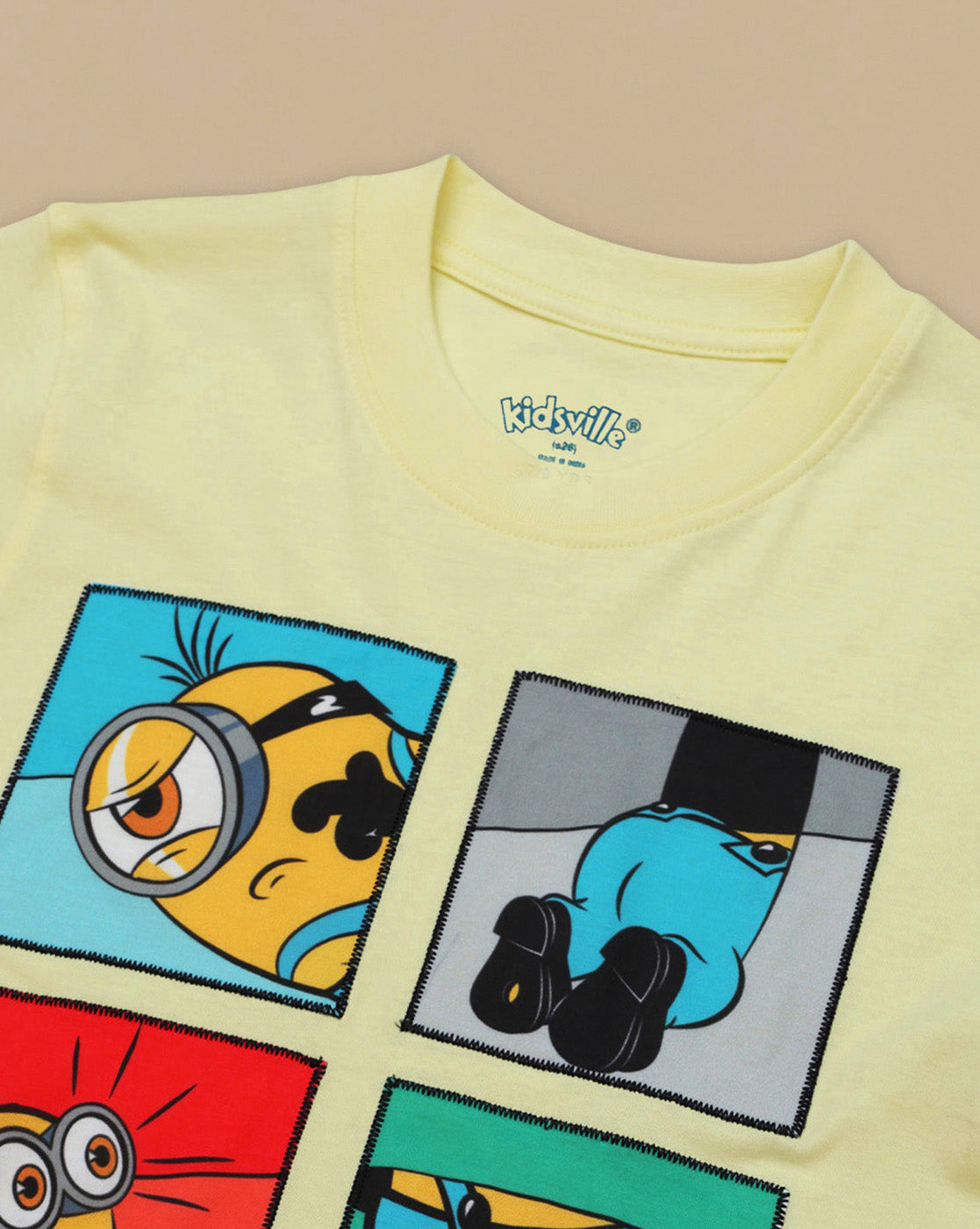 Minions Printed Regular Fit Tshirt For Boys