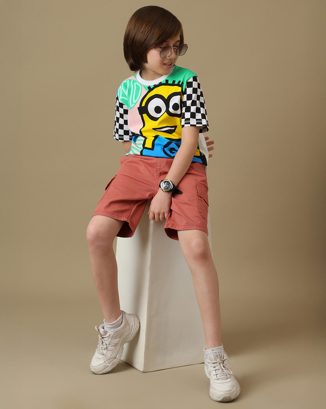 Minion Graphic Printed Regular Fit Tshirt For Boys