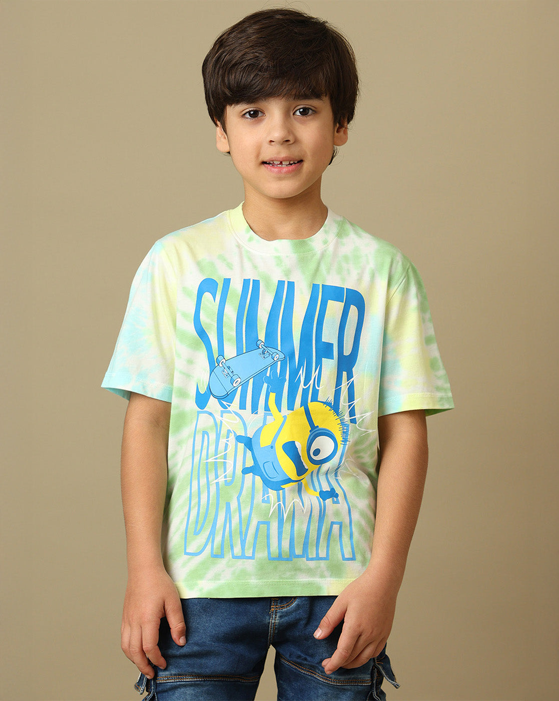 Minions Printed Regular Fit Tshirt For Boys