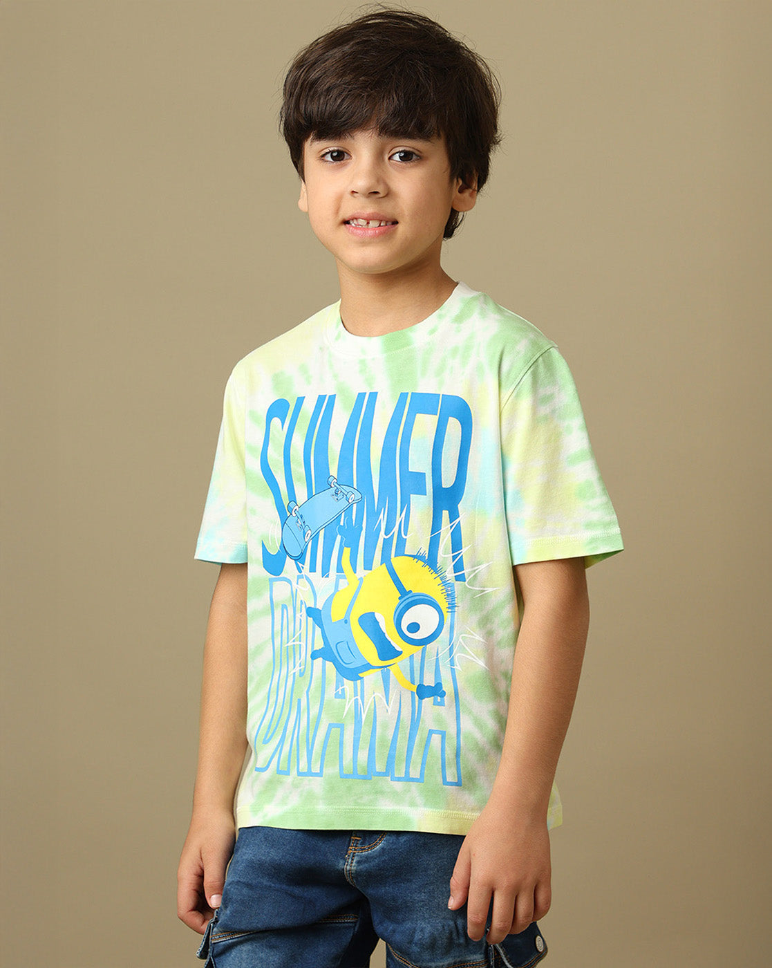 Minions Printed Regular Fit Tshirt For Boys