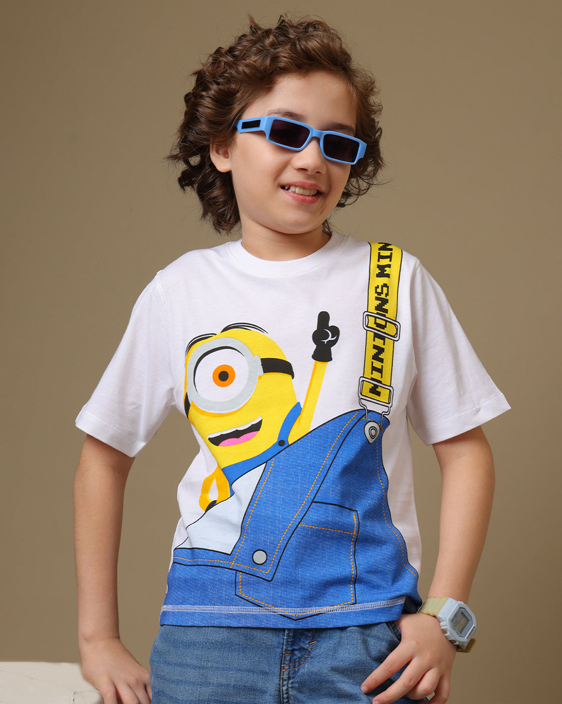 Minions Printed Regular Fit Tshirt For Boys
