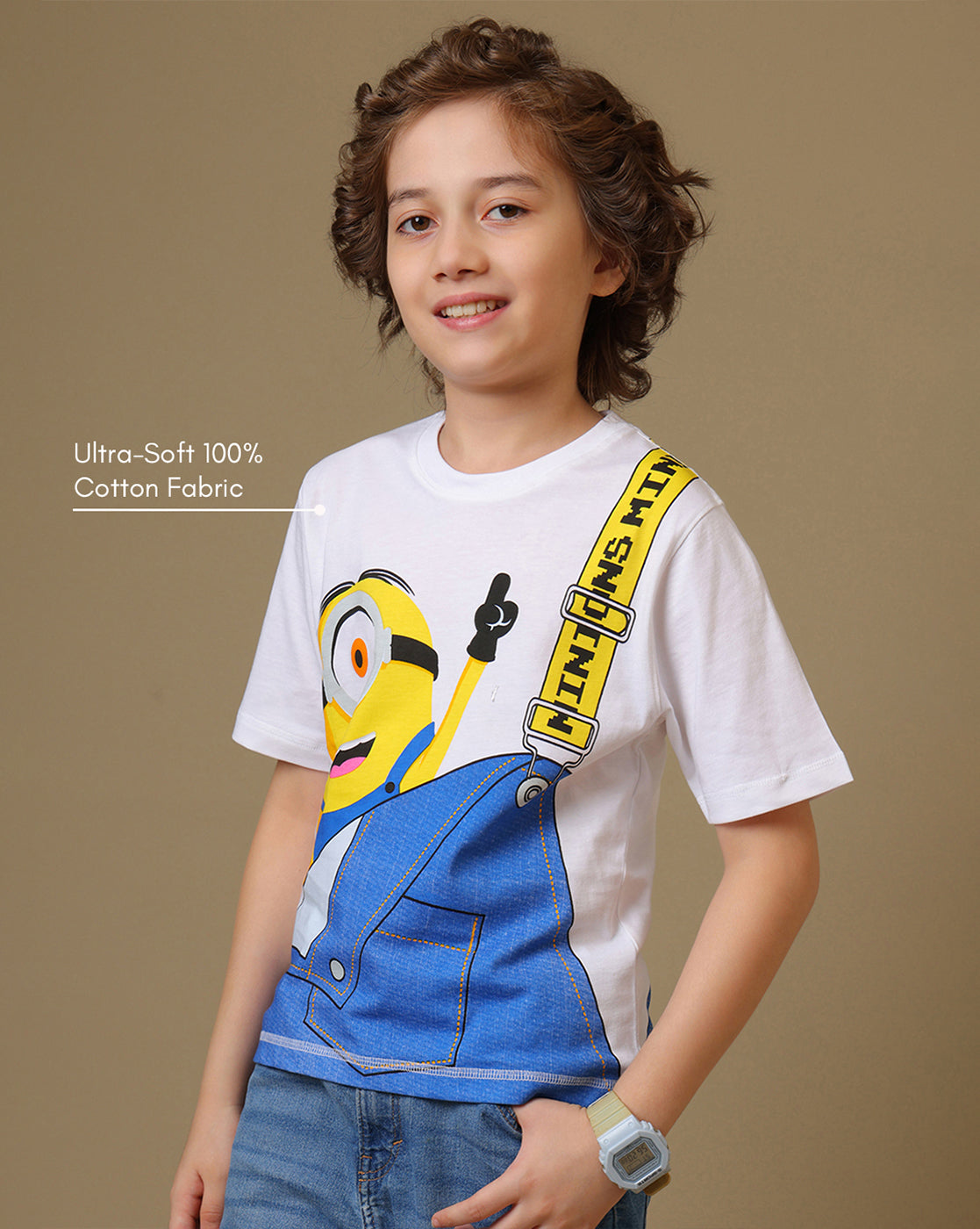 Minions Printed Regular Fit Tshirt For Boys