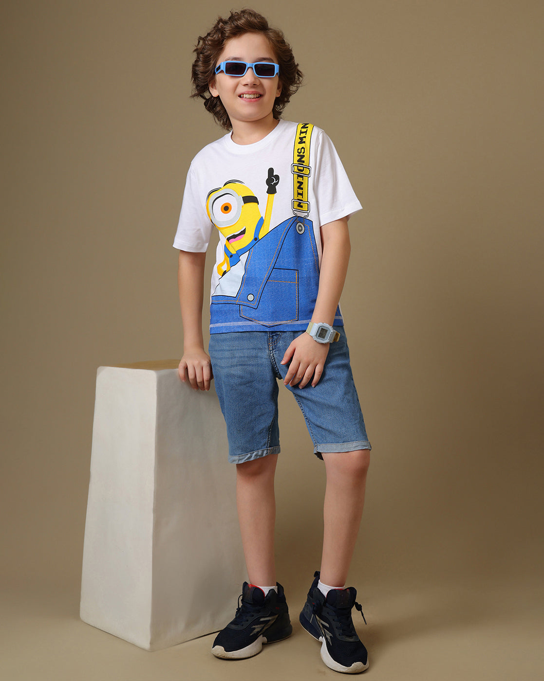 Minions Printed Regular Fit Tshirt For Boys