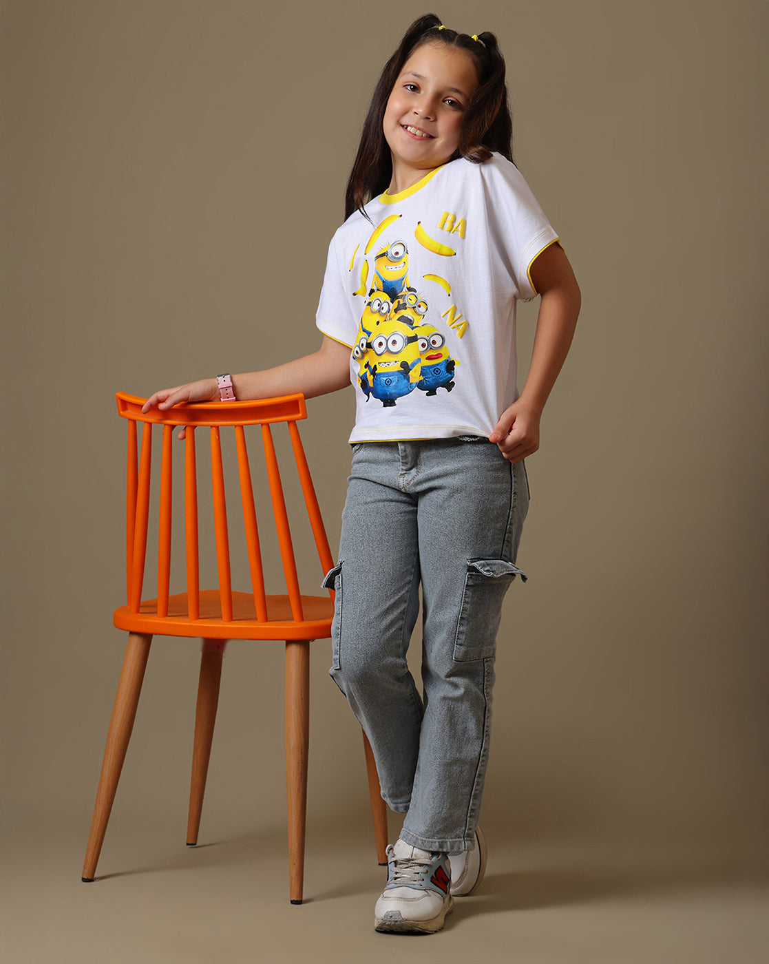 Minions Printed Boxy Fit Tshirt For Girls