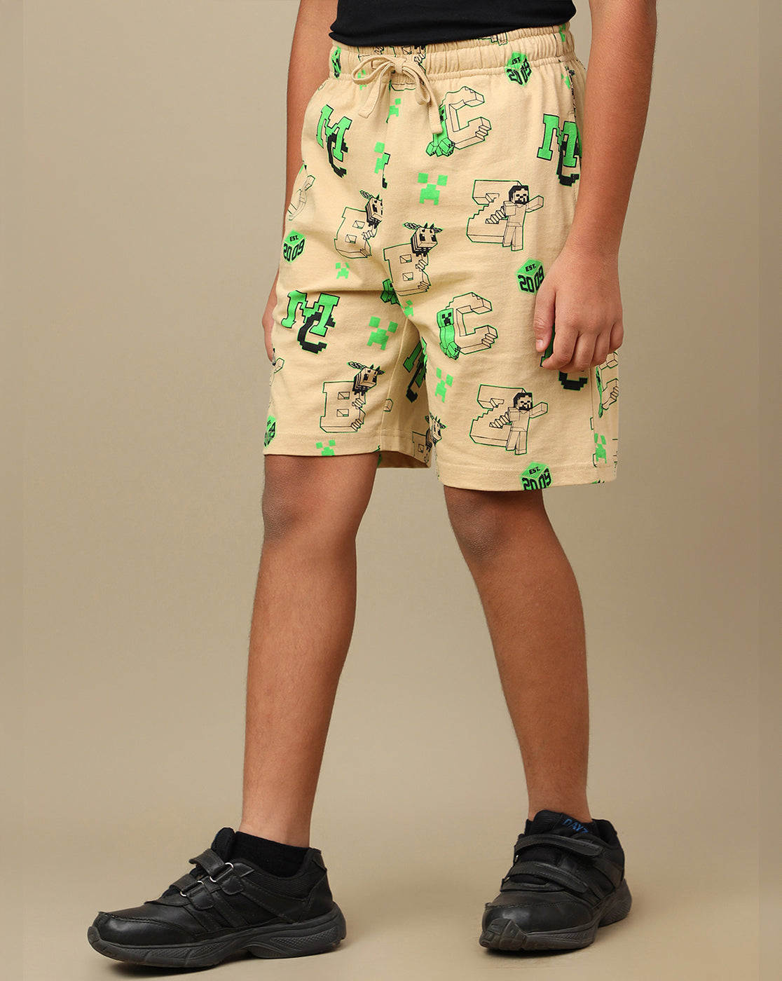 Minecraft Printed Regular Fit Shorts For Boys