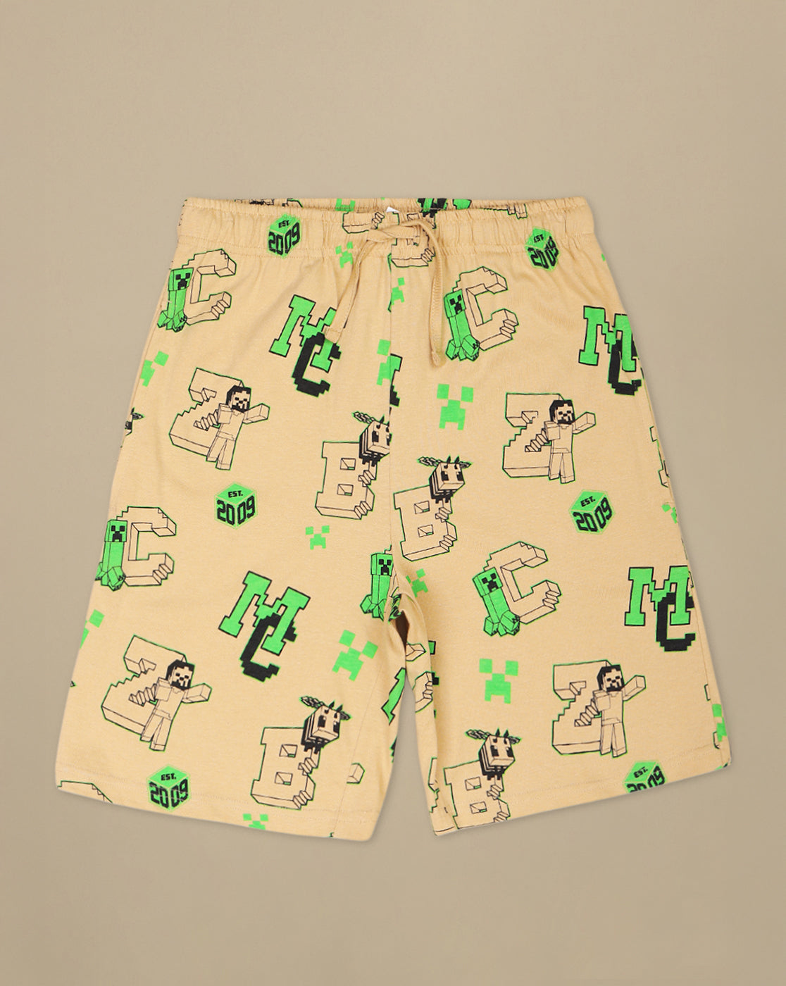 Minecraft Printed Regular Fit Shorts For Boys