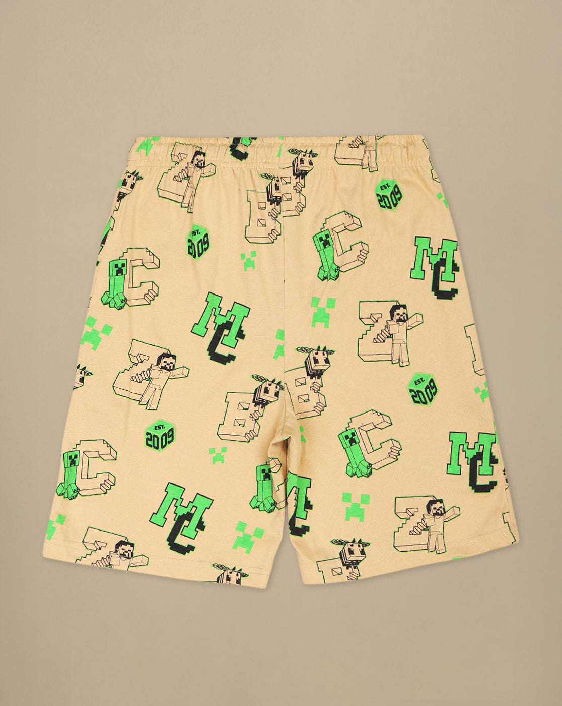 Minecraft Printed Regular Fit Shorts For Boys