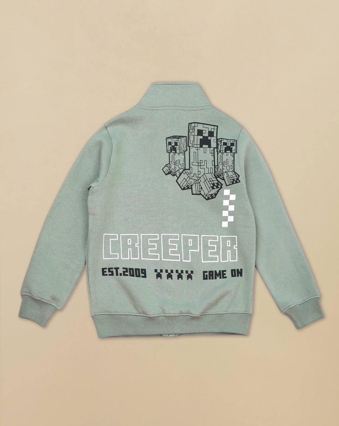 Minecraft Printed Sweatshirt with Zipper For Boys
