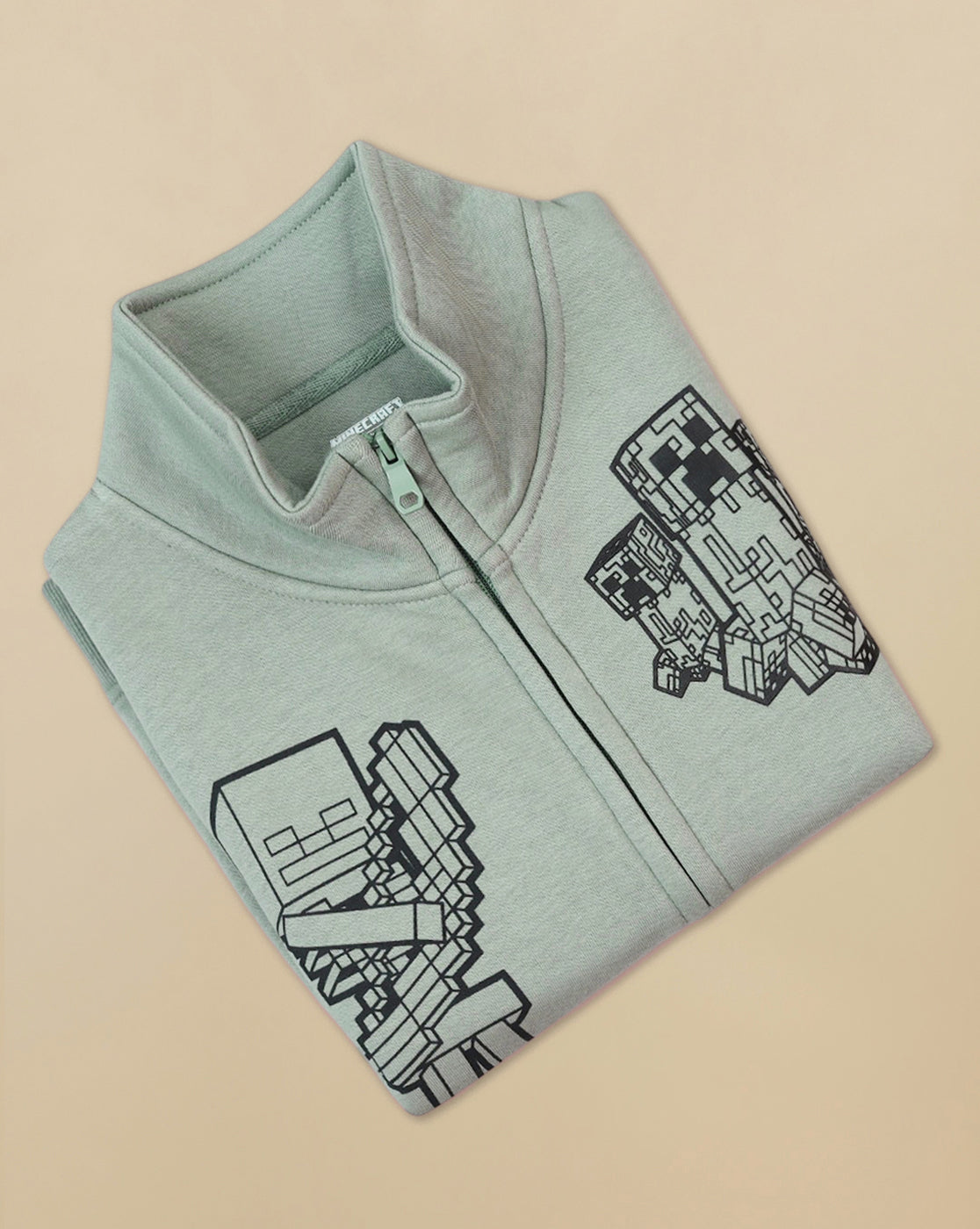 Minecraft Printed Sweatshirt with Zipper For Boys