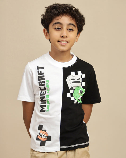 Minecraft Printed Regular Fit Tshirt For Boys