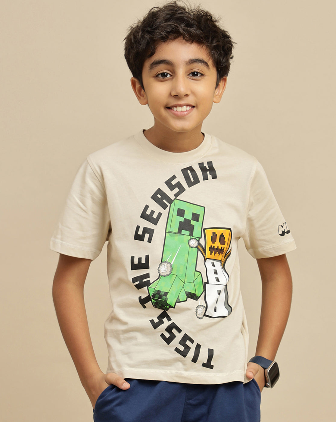 Minecraft Printed Regular Fit Tshirt For Boys