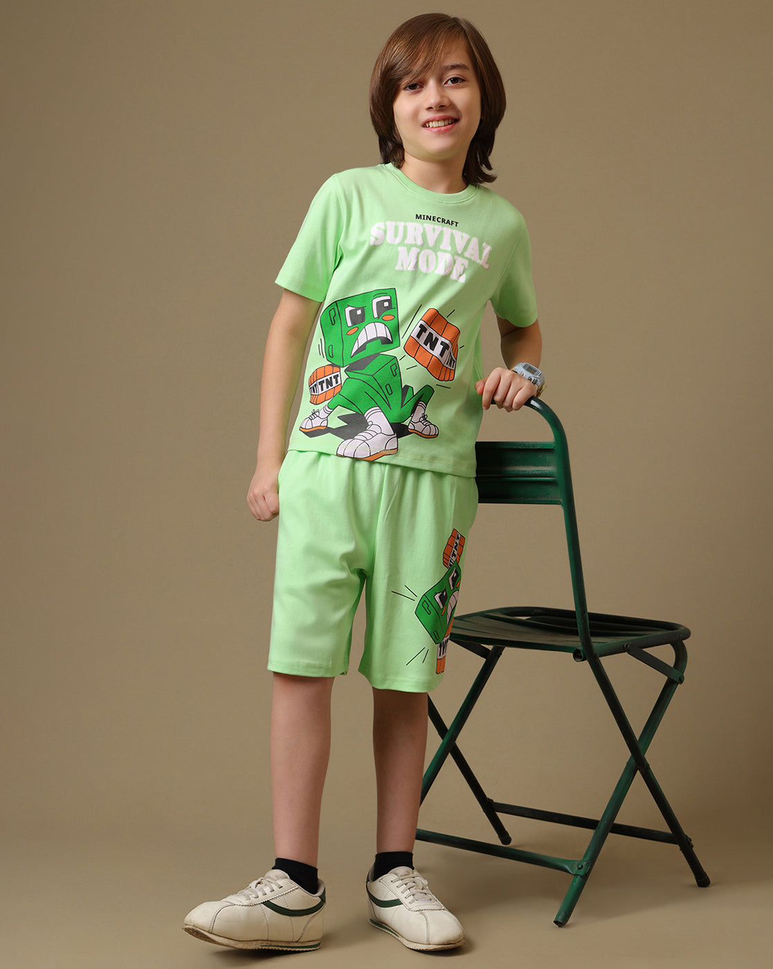 Minecraft Printed Tshort & Short Set For Boys