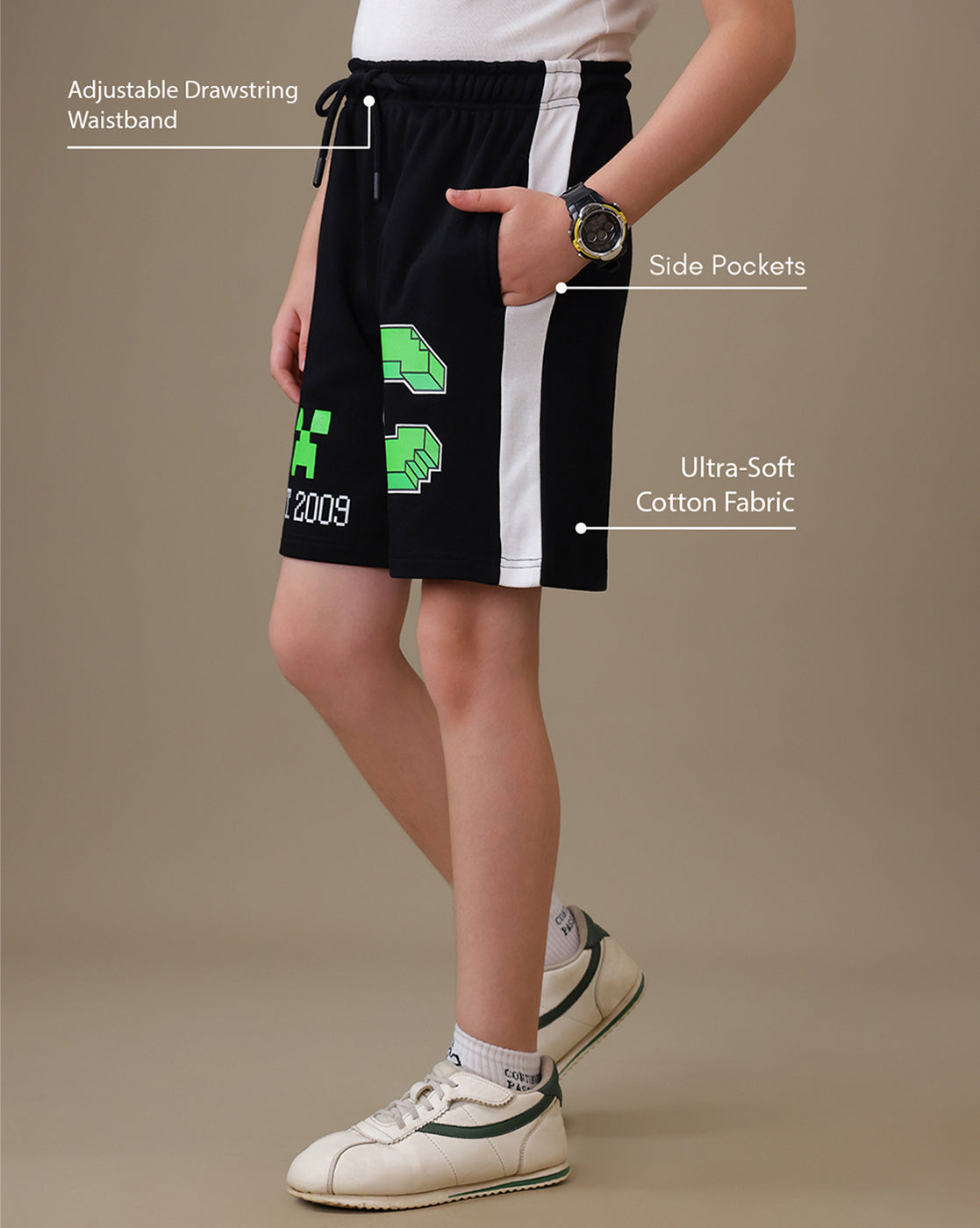 Minecraft Regular Fit Tshirt & Short Set Boys