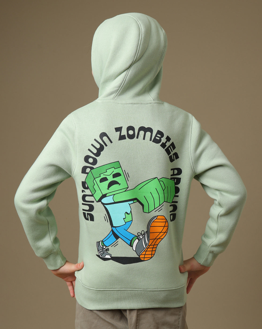 Minecraft Printed Regular Fit Hoodie For Boys