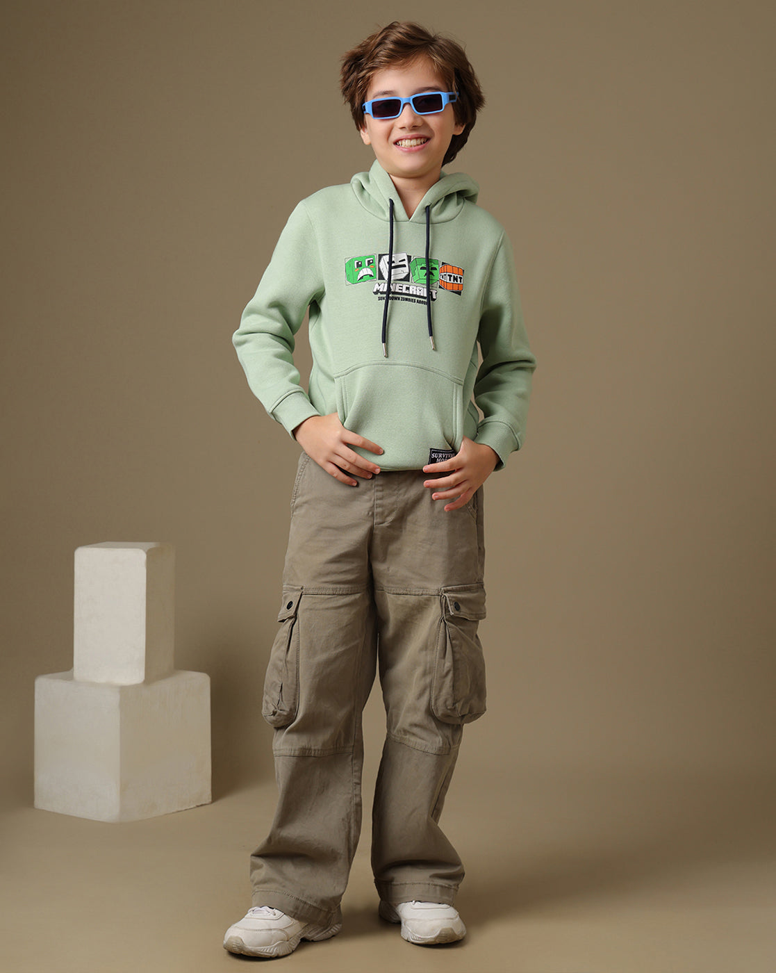 Minecraft Printed Regular Fit Hoodie For Boys