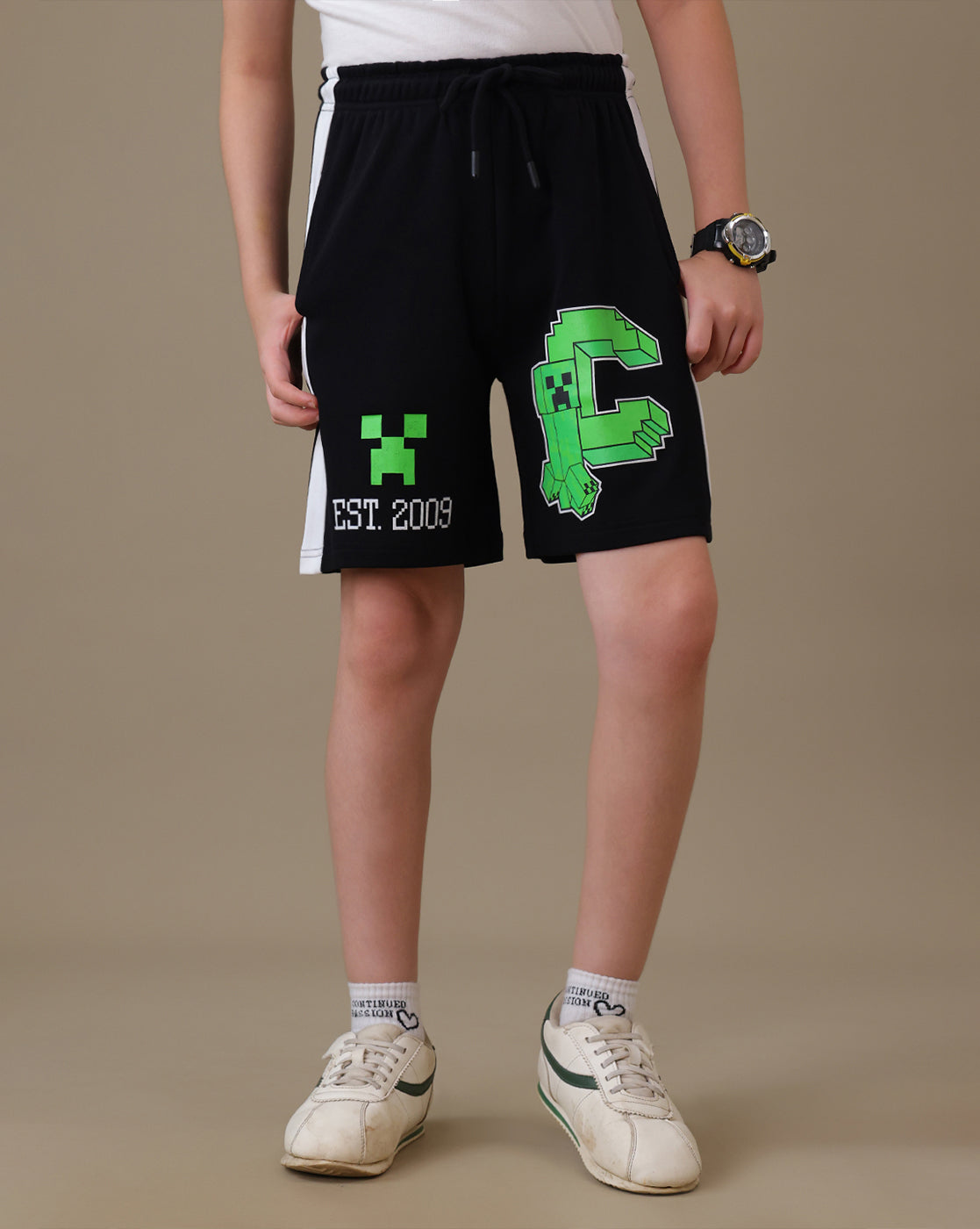 Minecraft Creeper Regular Fit Shorts Boys