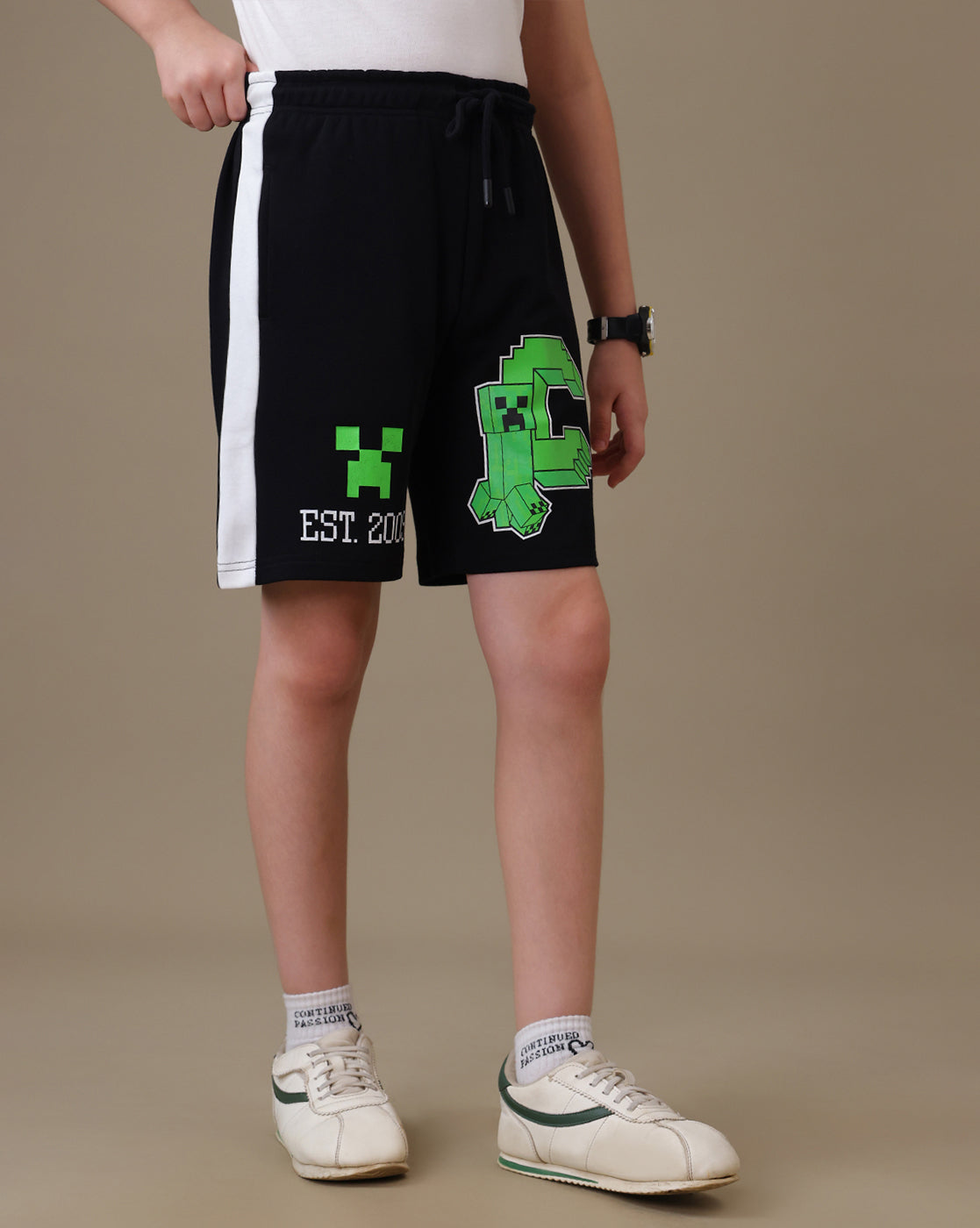 Minecraft Creeper Regular Fit Shorts Boys