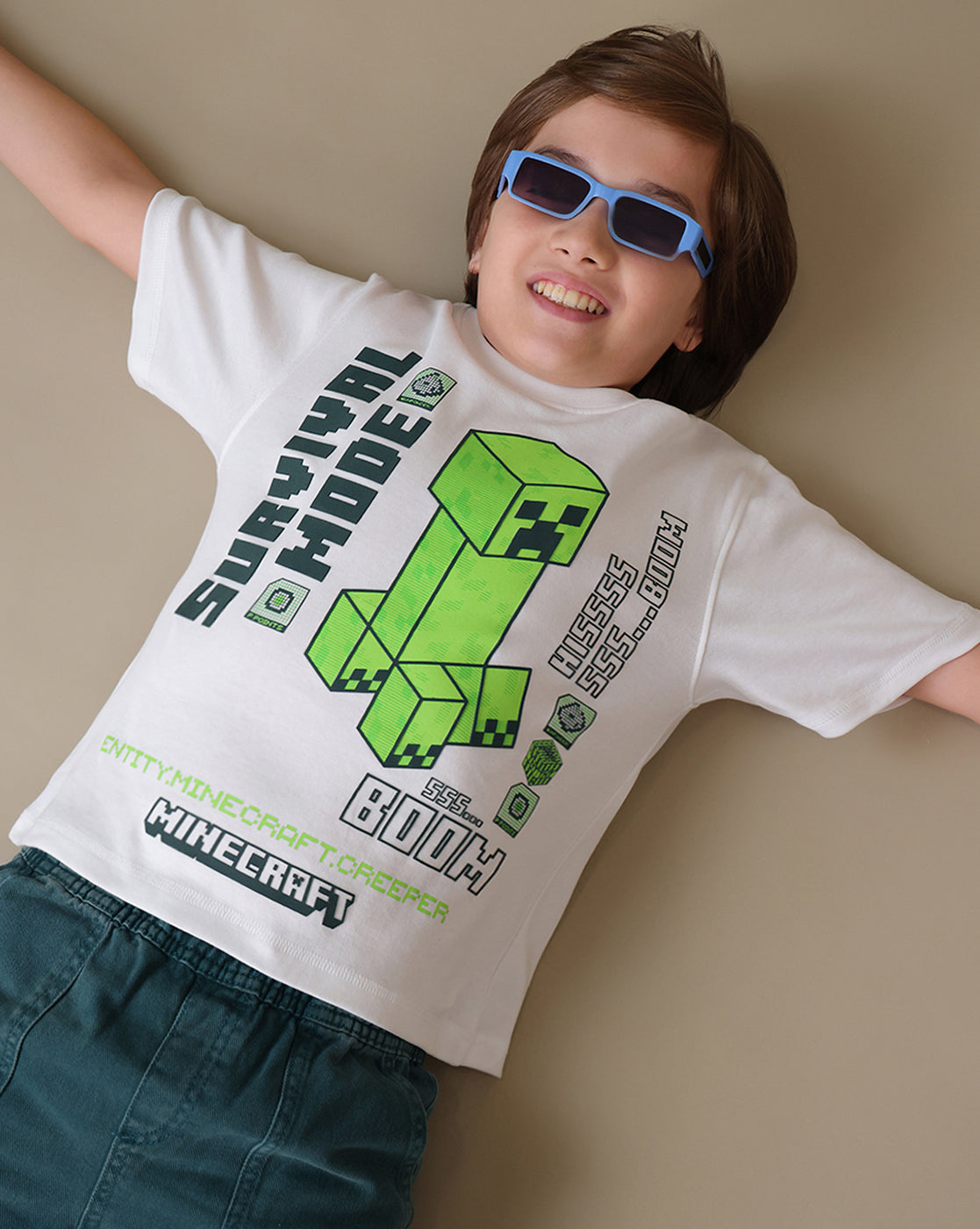 Minecraft Creeper Regular Fit Tshirt Boys