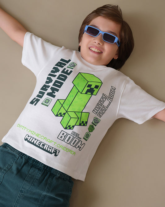 Minecraft Creeper Regular Fit Tshirt Boys