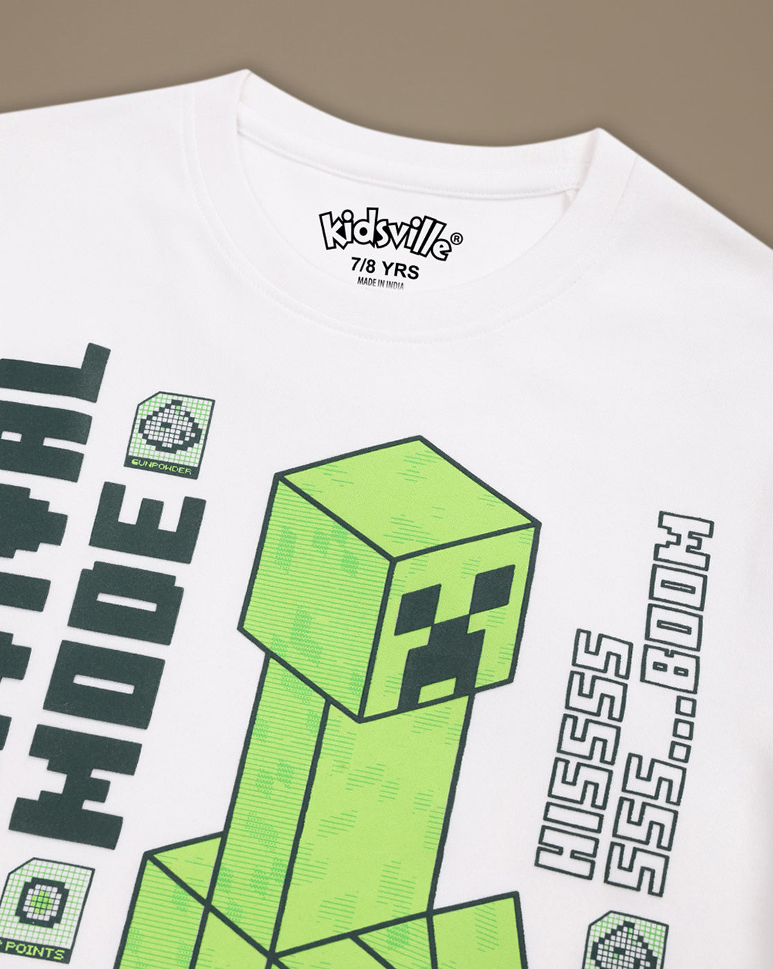 Minecraft Creeper Regular Fit Tshirt Boys