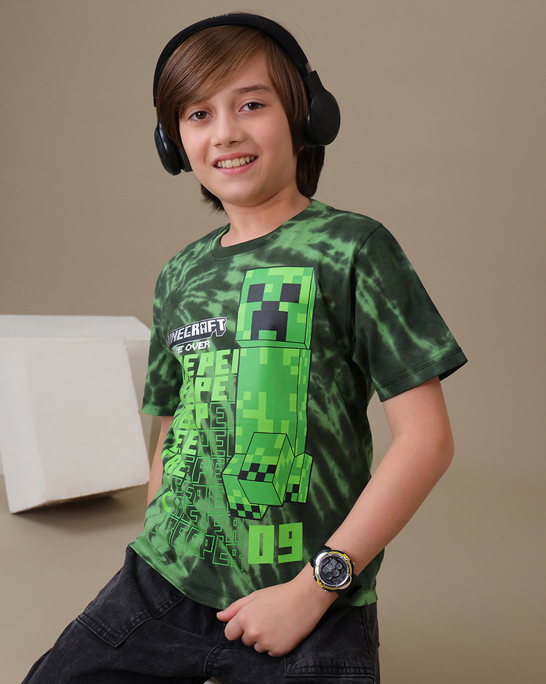 Minecraft Creeper Regular Fit Tshirt Boys