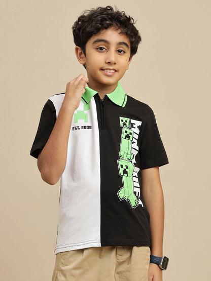 Minecraft  Regular Fit Polo T-Shirt  Boys
