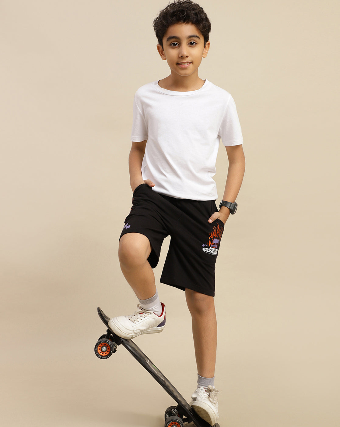 Minecraft Printed Regular Fit Shorts For Boys