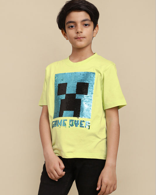 Minecraft Reversible Sequin Tshirt Boys