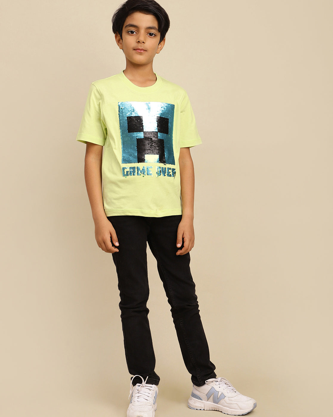 Minecraft Reversible Sequin Tshirt Boys