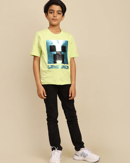 Minecraft Reversible Sequin Tshirt Boys