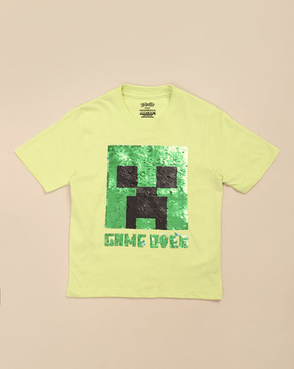 Minecraft Reversible Sequin Tshirt Boys