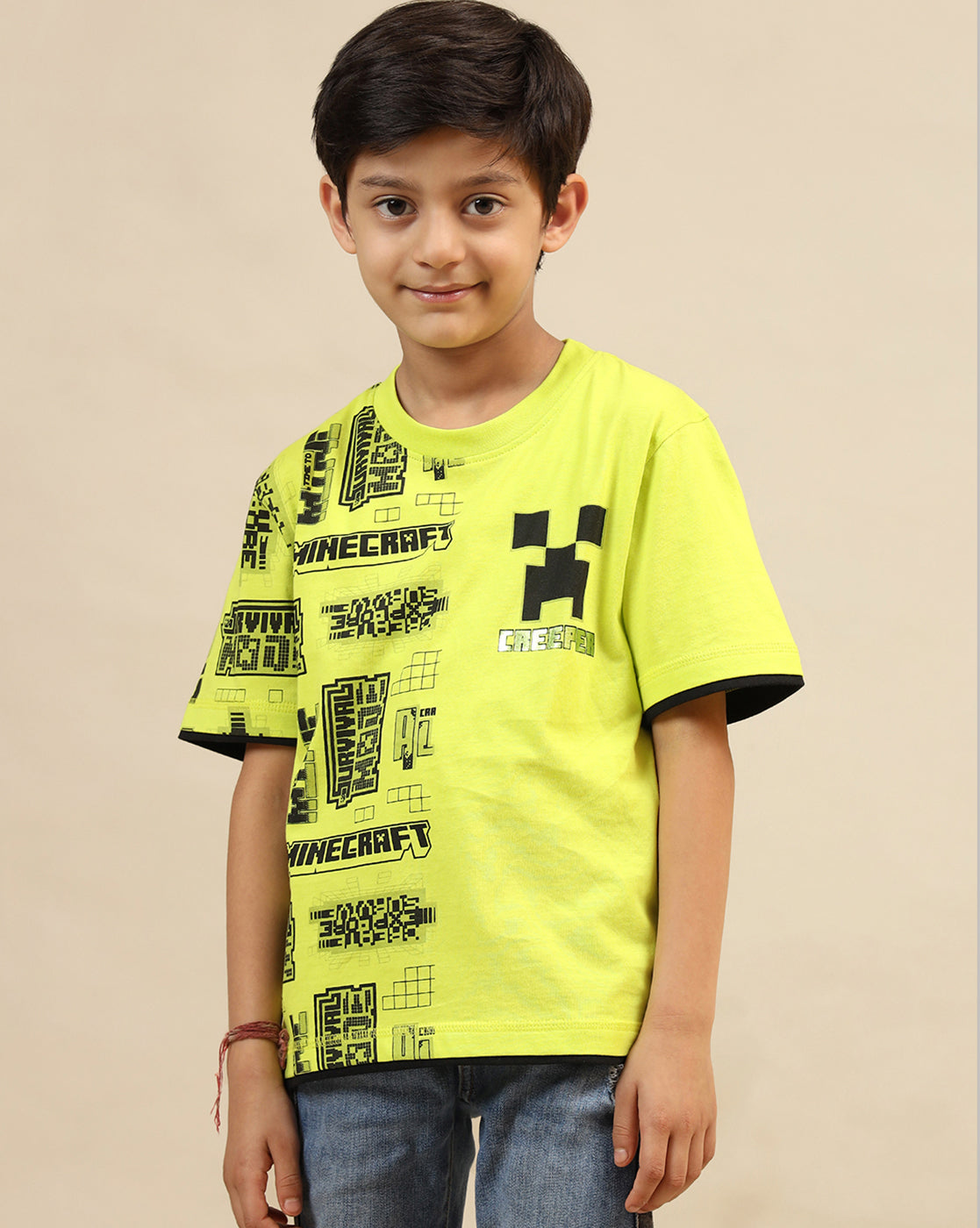 Minecraft Printed Regular Fit Tshirt For Boys