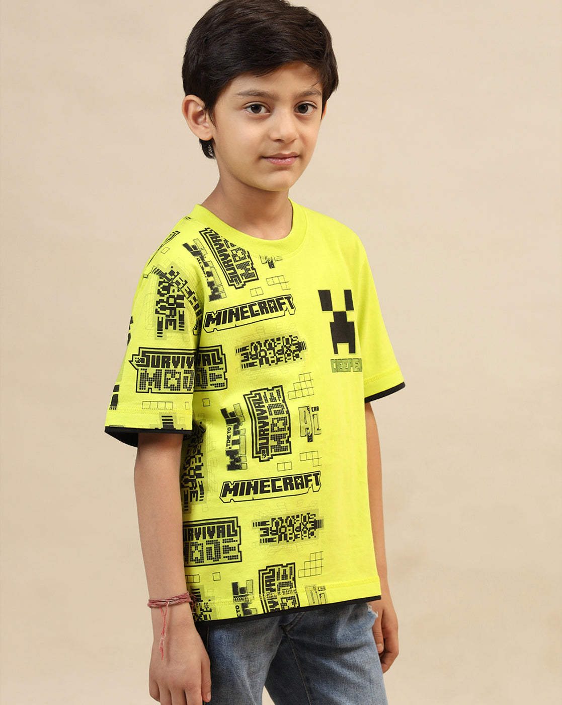 Minecraft Printed Regular Fit Tshirt For Boys