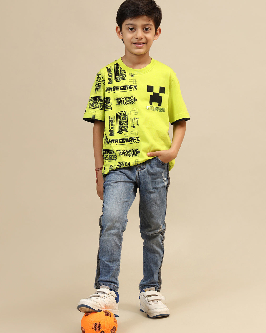 Minecraft Printed Regular Fit Tshirt For Boys