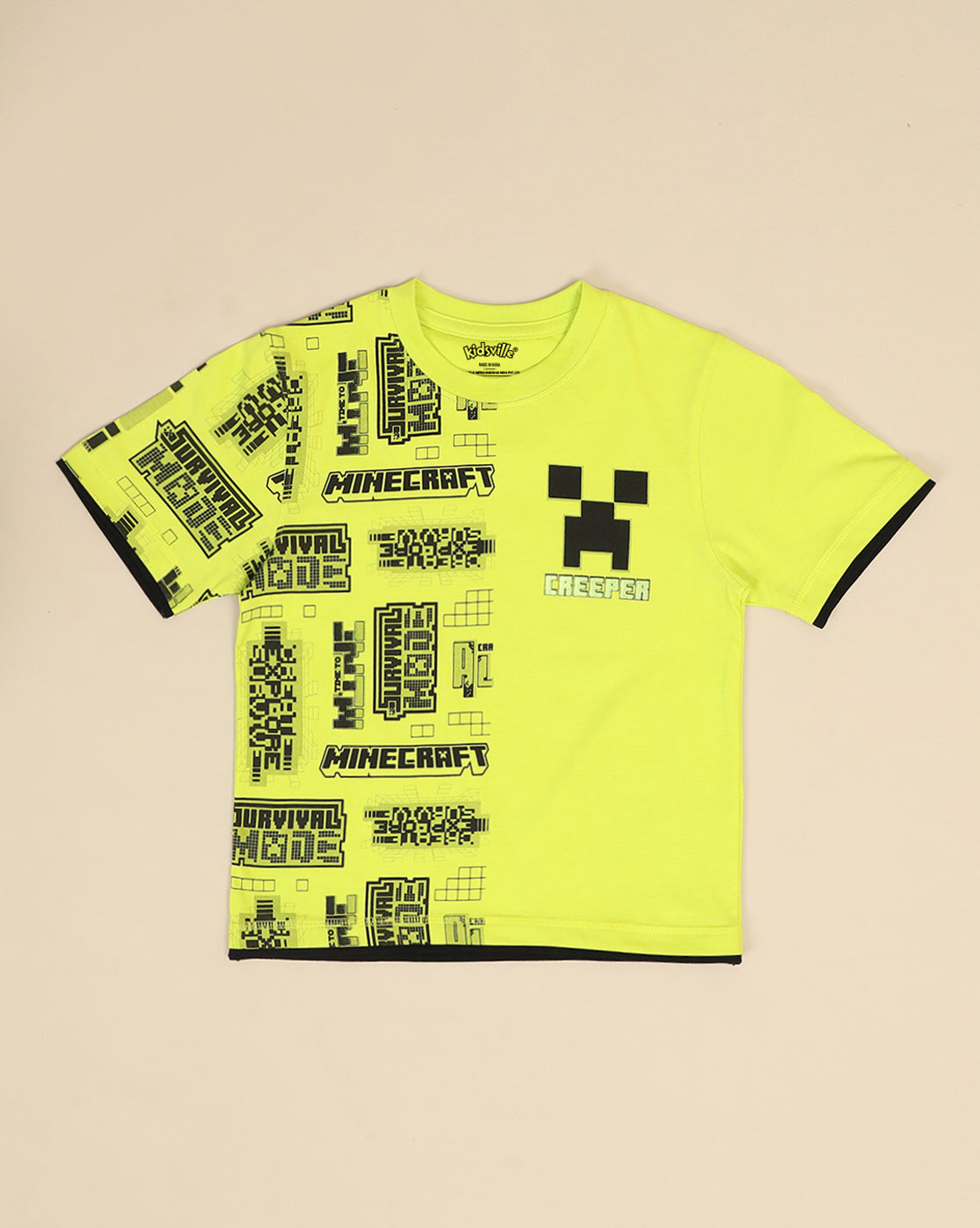 Minecraft Printed Regular Fit Tshirt For Boys