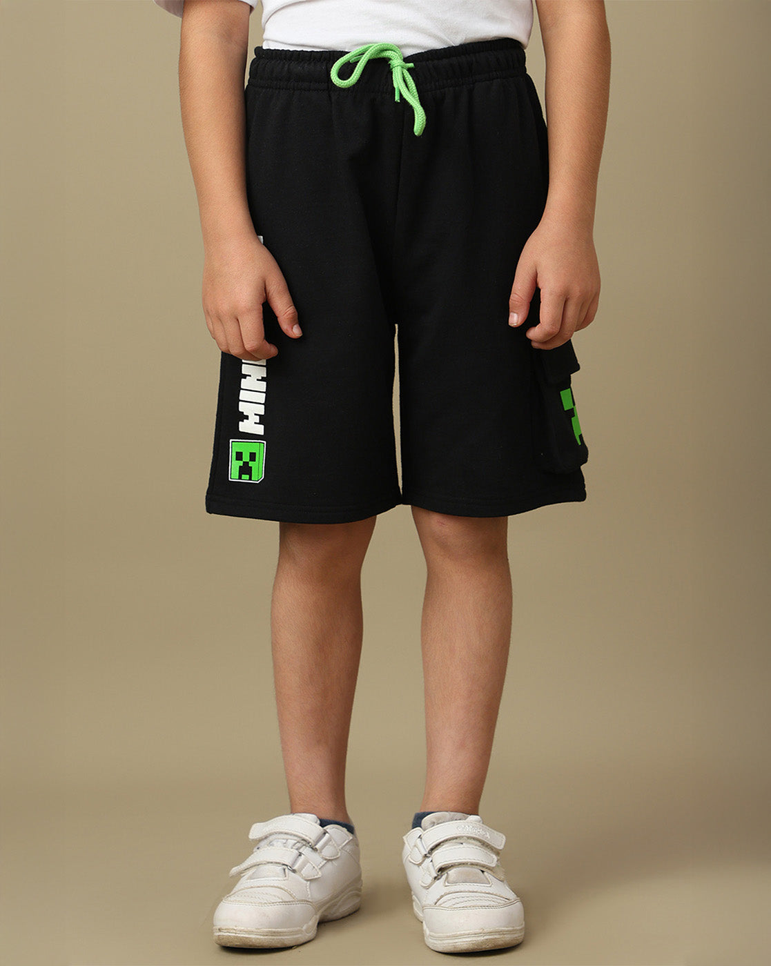 Minecraft Printed Regular Fit Shorts For Boys