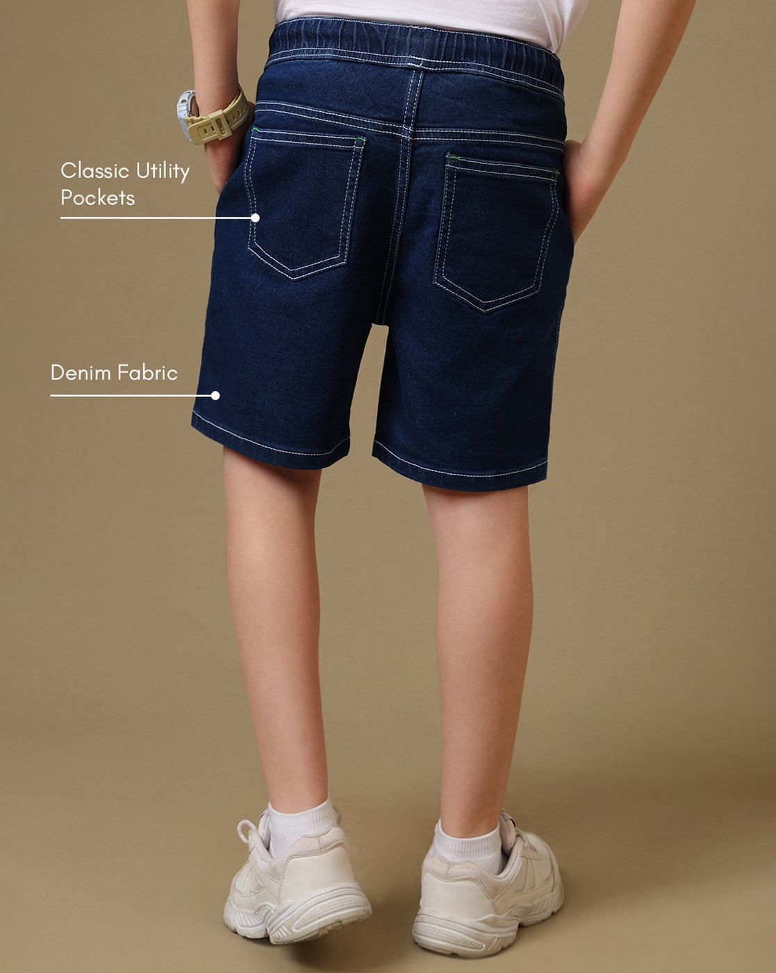 Minecraft Embroidered Regular Fit Denim Shorts For Boys
