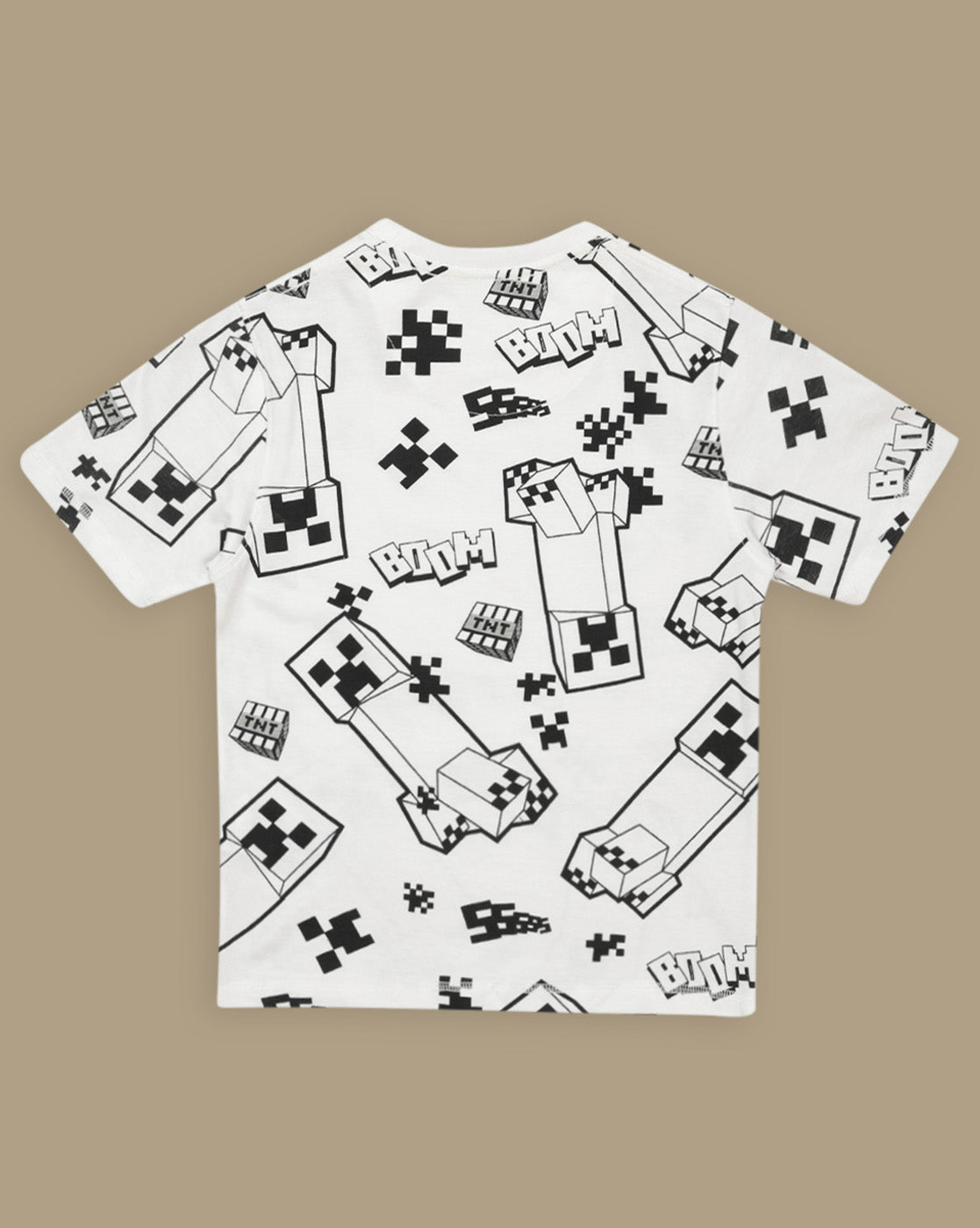Minecraft Reversible Sequins Printed Regular Fit Tshirt For Boys