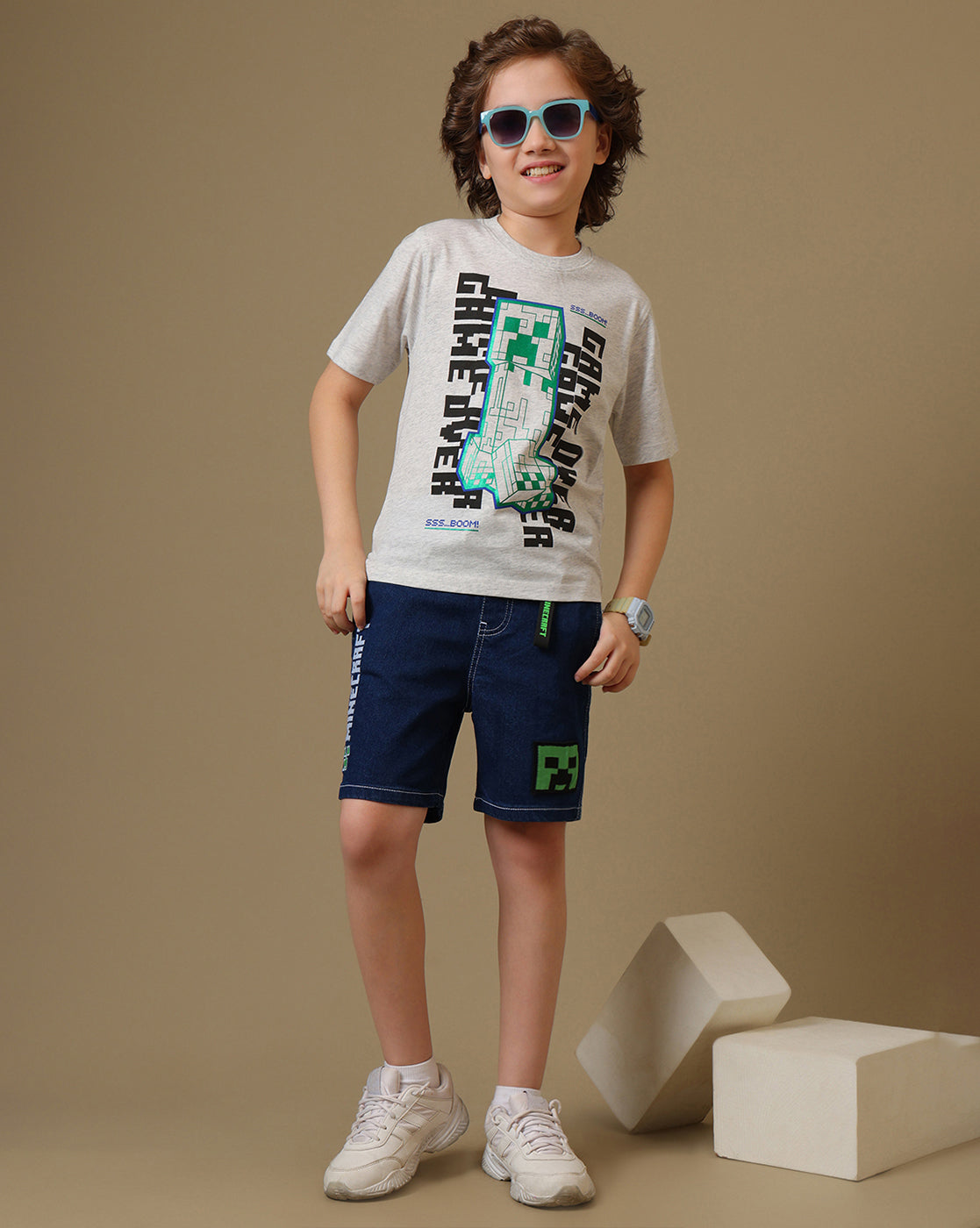 Minecraft Printed Regular Fit Tshirt For Boys