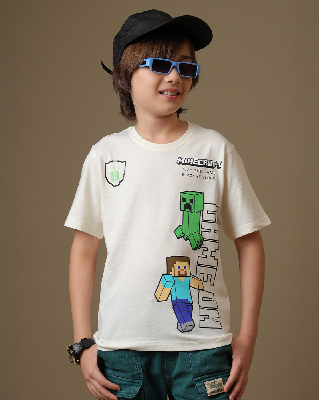 Minecraft Printed Regular Fit Tshirt For Boys