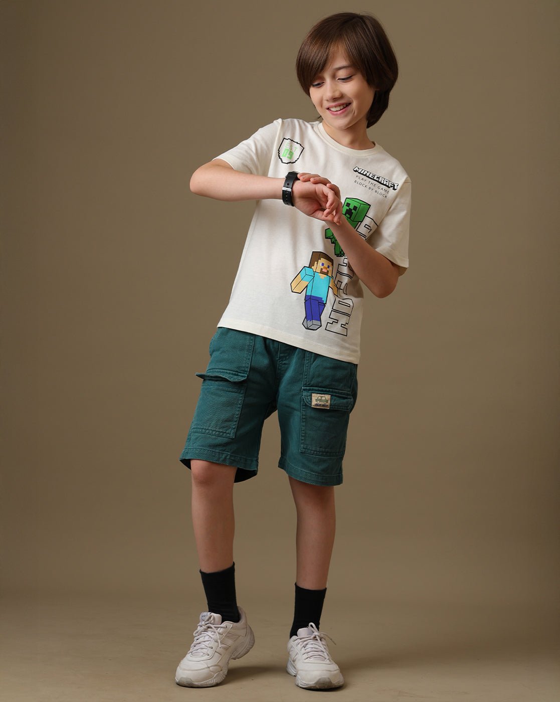 Minecraft Printed Regular Fit Tshirt For Boys